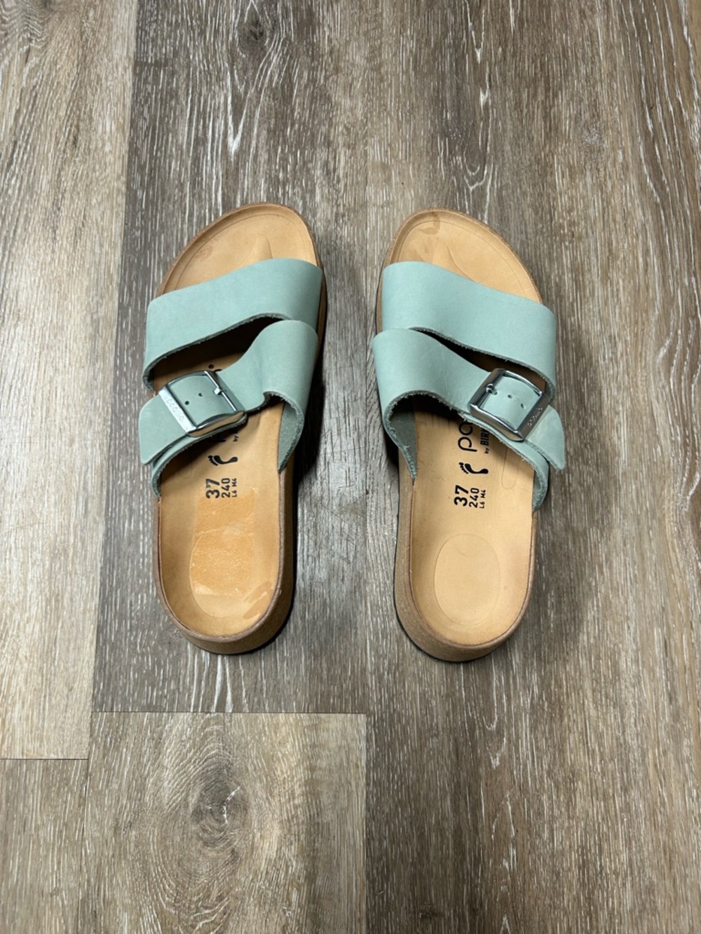 NWT! Papillio by Birkenstock Almina Leather Sage Platform Sandal Women’s Sz 37